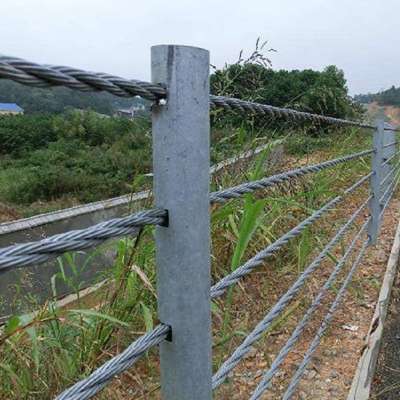 Grade B 4 Steel Wire Ropes Flexible Cable Barrier Flexible Guard Rail Flexible Guard Rail Crash Barrier Guard Rails