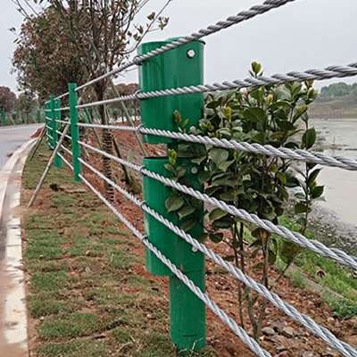 Road Side Flexible Steel Wire Rope Guardrail Soft Cable Barrier